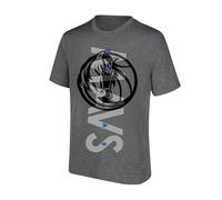 Ultra Game NBA Official Men’s Upright Logo Short Sleeve T- Shirt - Unisex, Dallas Mavericks, Heather Charcoal, Medium
