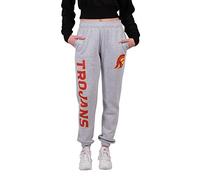 Ultra Game NCAA Women's Jogger Pants Active Logo Fleece Sweatpants, USC Trojan, Heather Gray, Large