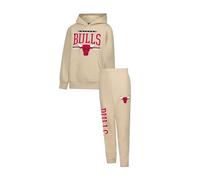 Ultra Game Set felpa con cappuccio e pantaloni della tuta, ufficiali NBA, super morbida, Chicago Bulls, sabbia, 8