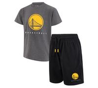 Ultra Game Set maglietta e pantaloncini ufficiali NBA Super Soft Game Time per ragazzi, Golden State Warriors, Heather Charcoal, 10-12
