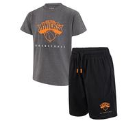 Ultra Game Set maglietta e pantaloncini ufficiali NBA Super Soft Game Time per ragazzi, New York Knicks, Heather Charcoal, 10-12