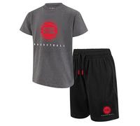 Ultra Game Set ufficiale NBA di maglietta e pantaloncini Super Soft Game Time per giovani, Detroit Pistons, Heather Charcoal, 14-16