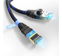Ultra HDTV Cavo di rete CAT 8.1-0,5 metri, cavo LAN 40 Gbps, cavo patch Gigabit RJ45 Ethernet, protezione antipiega, rivestimento in nylon con fibra ottica 40.000 Mbit