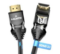 Ultra HDTV Cavo HDMI 2.1 90° 8K - spina angolata corta da 0,5 m, 48 Gbps, 8K@60Hz, 4K@120Hz - protezione antipiega - guaina in nylon