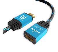 Ultra HDTV Cavo Prolunga HDMI - 2m 4K Premio HDMI 2.0b, Maschio a Femmina, HDR, ARC, 3D, Ethernet, PS4, Nylon Intrecciato, UHD 2160P, High Speed