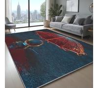 Ultra Morbido Tappeto Ombrello Di Vetro Realistico Leggera da Pulire Morbido e Soffice Tappeto a Pelo Corto per Casa Ufficio Ingresso Corridoio Soggiorno Nero Rosso, 120 x 160 cm