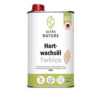 ULTRA NATURE Hartwachsol 0,5 l, vegano, biologico, senza solventi, incolore, olio per pavimenti, olio per legno, olio per mobili