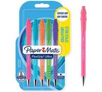 PAPER MATE Flexgrip Ultra penna a sfera | punta media (1 mm) | nero | colori Retro | confezione da 5