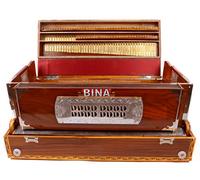 ultra-premium Bina pro-grade indiano Portable 9 scale Changer teak Harmonium + borsa
