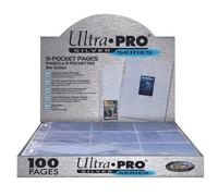 Ultra-Pro 6994 Fogli 9 Tasche 11 Buchi, Argento, 100 Pezzi, Colore Blue, UPSSSS9