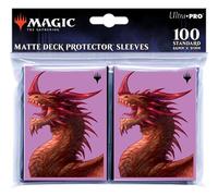 Ultra PRO - MTG Commander Masters 100ct dimensioni standard carte maniche - The Ur-Dragon Artwork, finitura opaca con tecnologia ChromaFusion, Protect Magic: The Gathering Cards, carte di dimensioni