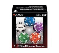 Ultra Pro Segnalini per parole chiave a 12 facce per Magic: The Gathering 5 segnalini, foglio di traduzione dei simboli Bianco, Blu, Viola, Rosso, Verde