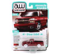 Ultra Red Chase 1/64 2005 Chevrolet Silverado SS Truck Auto World AWSP190-B-RED