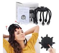 Ultra Scalp Massager - Electric Octopus Head Massager Relax Scalp and Relieve Stress, 360 Degree Head Electric Scalp Massager with 3 Modes - Cordless Automatic Scalp Massager Scratcher (Black)