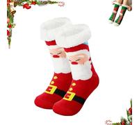 ultra-soft christmas knit wool socks,calze termiche donna,calzini invernali termici colorati, calzini invernali vintage spessi,Winter Indoor Non Slip Fluffy Thermal Cozy Christmas Socks for Women-A