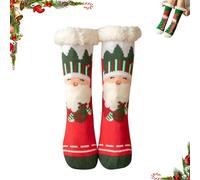 ultra-soft christmas knit wool socks,calze termiche donna,calzini invernali termici colorati, calzini invernali vintage spessi,Winter Indoor Non Slip Fluffy Thermal Cozy Christmas Socks for Women-B