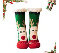 ultra-soft christmas knit wool socks,calze termiche donna,calzini invernali termici colorati, calzini invernali vintage spessi,Winter Indoor Non Slip Fluffy Thermal Cozy Christmas Socks for Women-D