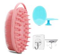 Ultra Soft Primum - Doccia corpo 2 in 1, spazzola da bagno e shampoo, massaggiatore per capelli + spazzola per il viso, combinazione combinata in silicone premium, massaggiatore luffa e cuoio