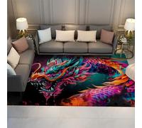 Ultra Soft Tappeti Asiatico Vintage Drago Fantasy Art Zerbino Antiscivolo Design Moderno Tappeto a pelo corto per corridoi della sala giochi 180x300cm