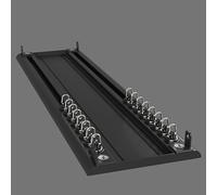 Ultra Sottile Doppio Binario Per Tende Invisibile Bastone For Tenda Montaggio A Soffitto Lega Di Alluminio Aste Per Tende 70-600cm(Nero,110cm/3.6ft)
