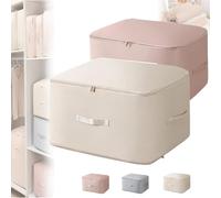 Ultra Space Saving Self Compression Organizer, 2024 New Heavy Duty Moving Bags, Compression Duvet Storage Bag Large Capacity (Pink Beige)
