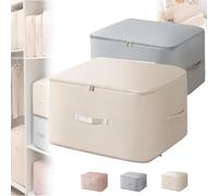 Ultra Space Saving Self Compression Organizer, 2024 New Heavy Duty Moving Bags, Compression Duvet Storage Bag Large Capacity (Gray Beige)