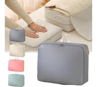 Ultra Space Saving Self Compression Organizer, Heavy Duty Moving Bags, Compression Packing Cubes for Travel, Compression Storage Packing Bags for Clothes, Comforters (Grey,S)