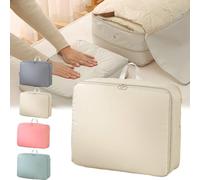 Ultra Space Saving Self Compression Organizer, Heavy Duty Moving Bags, Compression Packing Cubes for Travel, Compression Storage Packing Bags for Clothes, Comforters (Beige,M)