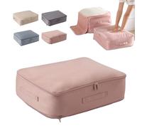 Ultra Space Saving Self Compression Organizer, Heavy Duty Moving Bags Storage Tote for Space Saving, Self Compression Moving Organizer Bags for Comforters, Clothes, Blankets (Pink,S)