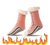 Ultra-thick Cashmere Slipper Home Socks, Cashmere Socks for Women, Fleece Lined Socks with Grippers for Women and Men (G, Adulto, Taglia unica, Testo, Sistema Taglie Calzature EU, Media)