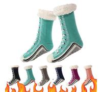 Ultra-thick Cashmere Slipper Home Socks, Winter Socks Women Fluffy, Slipper Socks Womens 4-7 Non Slip (G, Adulto, 34, Numero (range), Sistema Taglie Calzature EU, 41, Media)