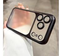 Ultra-Thin All-Inclusive Drop-Proof Colorful Case for iPhone 17 Pro Max, Matte Frosted Electroplating PC Drop-Resistant Phone Case with Lens Protector (Black,17Air)