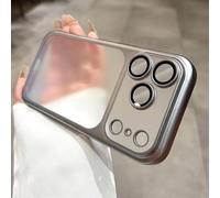 Ultra-Thin All-Inclusive Drop-Proof Colorful Case for iPhone 17 Pro Max, Matte Frosted Electroplating PC Drop-Resistant Phone Case with Lens Protector (Gray,14 Pro Max)