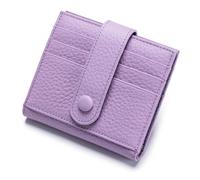 Ultra-thin Genuine Leather Female Wallets Multifunction Small Soft Cowhide Coin Purse Card Holder Money Bag for Women(Purple)