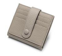 Ultra-thin Genuine Leather Female Wallets Multifunction Small Soft Cowhide Coin Purse Card Holder Money Bag for Women(Gray)