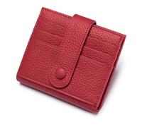 Ultra-thin Genuine Leather Female Wallets Multifunction Small Soft Cowhide Coin Purse Card Holder Money Bag for Women(Red)