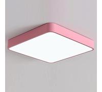 Ultra-Thin LED Chandelier Super Bright Square Ceiling Flush Pendant Light for Bedroom Living Room Kitchen Hallway Balcony Stairwell (Color Pink, Size : 40cm)