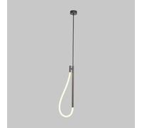 Ultra-thin Long Tube Pendant Light, Linear Brass Hanging Lamp With Hose Shade, 14W LED Chandelier - 3 Colors, Bedside Suspension Lamps, Modern Minimalist Ceiling Lights For Bedroom(Black)
