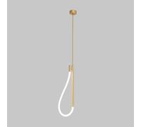 Ultra-thin Long Tube Pendant Light, Linear Brass Hanging Lamp With Hose Shade, 14W LED Chandelier - 3 Colors, Bedside Suspension Lamps, Modern Minimalist Ceiling Lights For Bedroom(Brass)