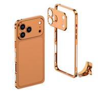 Ultra-Thin Metal Frame Heat Dissipation Case with Lens Protector for iPhone Series - Slim Hard Titanium Shockproof Design & Detachable Metal Lens Cover Seahorse Buckle (#2,for IPhone 15 Pro Max)