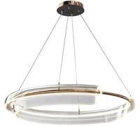 Ultra-Thin Minimalist Bronze Metal Pendant Lamp with Acrylic Shade LED Circular Chandelier Hanging Suspension Lamps for Dining Living Room, Kitchen Island(Three-Color Light)