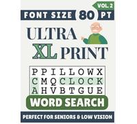 Ultra XL Font 80 pt Size Word Search VOL. 2: Designed for Seniors, Low Vision & Visually Impaired | 60 Relaxing Puzzles | 8.5x11 Inches | Thoughtful Gift for Parents, Grandparents & Loved Ones