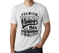 Ultrabasic Uomo Maglietta - Original Parts (Mostly) Aged to Perfection 1964 - 60 Anni Idea Regalo 60° Compleanno T-Shirt Anniversario Stampa Grafica Vintage Anno 1964 novità Bianco Chiazzato L