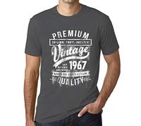 Ultrabasic Uomo Maglietta - Original Parts (Mostly) Aged to Perfection 1967 - 57 Anni Idea Regalo 57° Compleanno T-Shirt Anniversario Stampa Grafica Vintage Anno 1967 novità Grigio Topo L