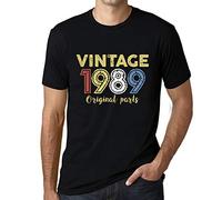 Ultrabasic Uomo Maglietta Piezas Originales 1989 - Original Parts 1989 - 35 Anni Idea Regalo 35° Compleanno T-Shirt Anniversario Stampa Grafica Vintage Anno 1989 novità Nero Profondo S