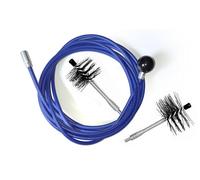 ULTRABRUSH B | Kit pulizia canna fumaria stufa a Pellet. 2 Scovoli Spazzacamino flex. Compatibile con ogni tipo di canna fumaria. Filo d’acciaio rivestito ultra robusto e scorrevole. (6 metri)