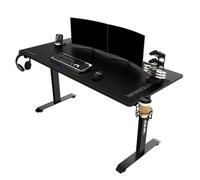 ULTRADESK Momentum|Sedia Da Gioco Ergonomica Con Ampio Spazio Di Lavoro, Pad XXL, Supporto Per Cellulare, Portabicchieri|Costruzione In Acciaio Con Rinforzi, Portante Fino A 130 kg | Nero, 152,5x70 cm