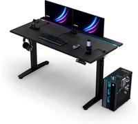 Ultradesk - Scrivania da Gaming Nera - Scrivania Regolabile in Altezza 140x70 - Scrivania per Computer con Illuminazione in Acciaio, Scrivania da Ufficio con Ripiano per Cavi, Scrivania per PC Vortex