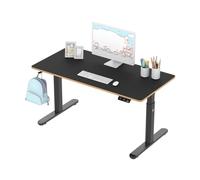 Ultradesk - Scrivania Elettrica per Bambini Regolabile in Altezza PULSAR - 136x60x55-81cm - per 2 Monitor - per la Camera dei Bambini e dei Ragazzi - Nero, con LED