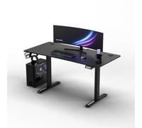 Ultradesk - Scrivania regolabile in altezza LEVEL V2 - Scrivania elettrica per computer 140 x 68 cm - Per il Gioco, l'Ufficio - Gioco da tavolo, PC da ufficio - Nero